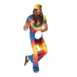 1960s Tie Dye Top And Flared Trousers -Joker Scostumemega Store 1960s tie dye top and flared trousers 438997