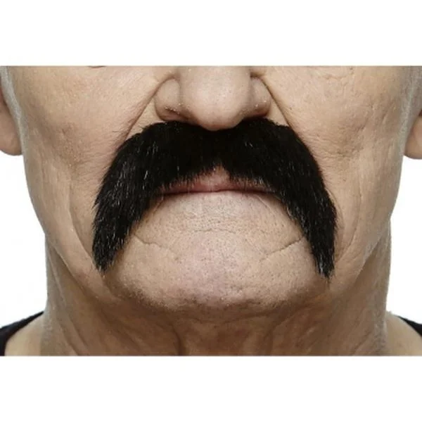 Black Grey Peppered Wild West Moustache 3 Black Grey Peppered Wild West Moustache