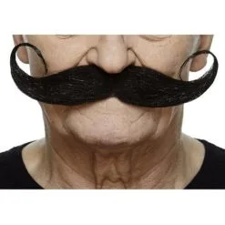 Black Long Handlebar Moustache