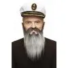 Black With Grey Old Captain Beard And Moustache