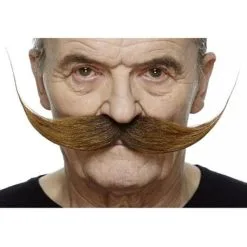 Brown Extra Long Pointy Handlebar Moustache