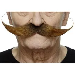 Brown Long Handlebar Moustache