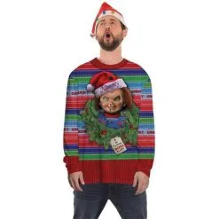 Morris Costumes Chucky Ugly Xmas Jumper