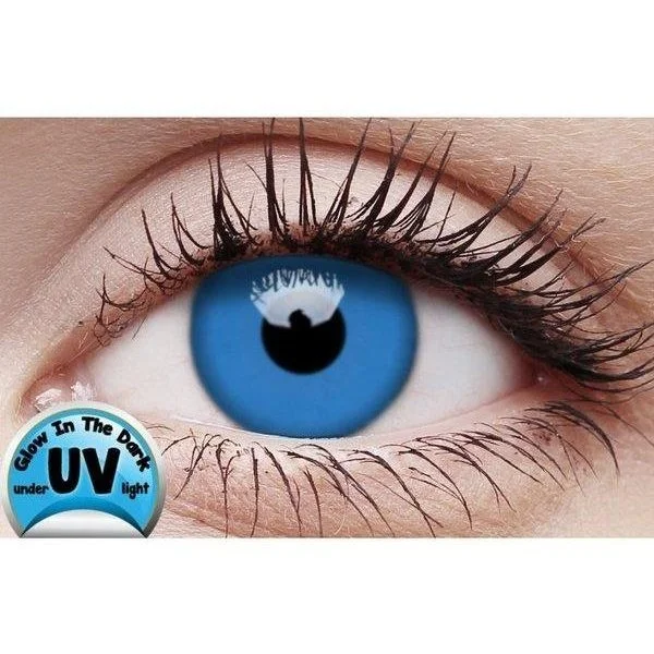 Crazy Lens Contacts - UV Glow Blue 3 Crazy Lens Contacts - UV Glow Blue