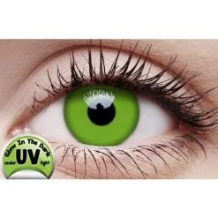 Crazy Lens Contacts - UV Glow Green