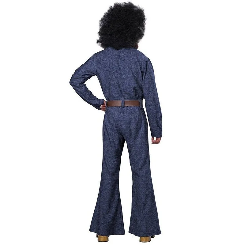 California Costumes Funky Blue Denim Men's 1970's Disco Costume 5 California Costumes Funky Blue Denim Men's 1970's Disco Costume - Image 3
