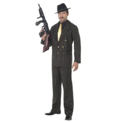 Gold Pinstripe Gangster Costume -Joker Scostumemega Store gold pinstripe gangster costume 819359