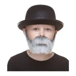 Grey Lincoln Beard And Moustache Small