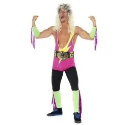 Retro Wrestler Costume -Joker Scostumemega Store retro wrestler costume 748624