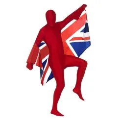 Second Skin Suit, Red -Joker Scostumemega Store second skin suit red 330081