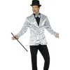 Sequin Jacket, Mens Silver 2 Sequin Jacket, Mens Silver -Joker Scostumemega Store sequin jacket mens silver 318062