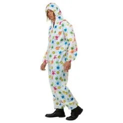 Smiley Boilersuit, White -Joker Scostumemega Store smiley boilersuit white 471737