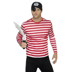 Stripy T Shirt, Red -Joker Scostumemega Store stripy t shirt red 133525