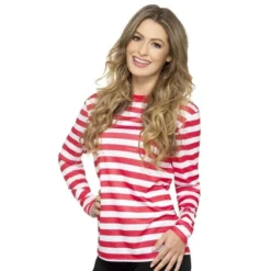 Stripy T Shirt, Red -Joker Scostumemega Store stripy t shirt red 842303