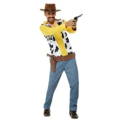 Western Cowboy Costume, Yellow -Joker Scostumemega Store western cowboy costume yellow 488141